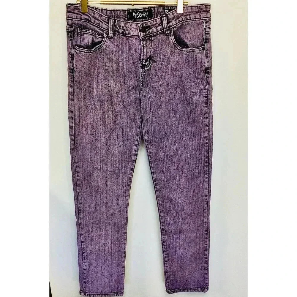 Vintage Upservice Women'sโPurple Denim Jett Fit Skinny Jeans Stonewashed Size 15